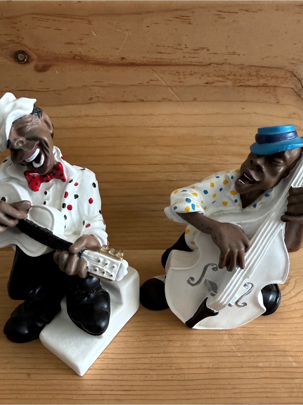 Vintage 90's New Orleans Singer and Jazz Band Set of 5 Black Americana Resin - Picture 5 of 6